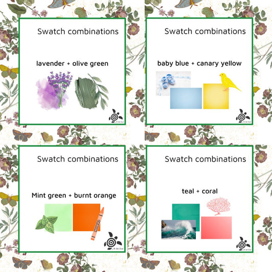Colour Swatch Combinations for Vintage Journaling and Papercrafting - Rachel The Turtle Journal