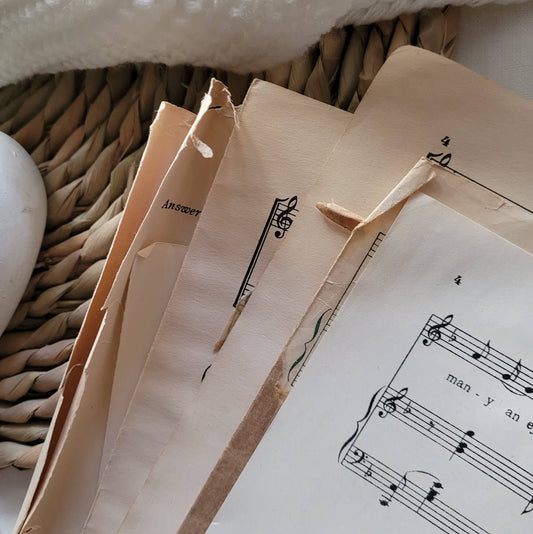 Vintage Music Sheets in your Papercraft Journaling and Scrapbooking - Rachel The Turtle Journal