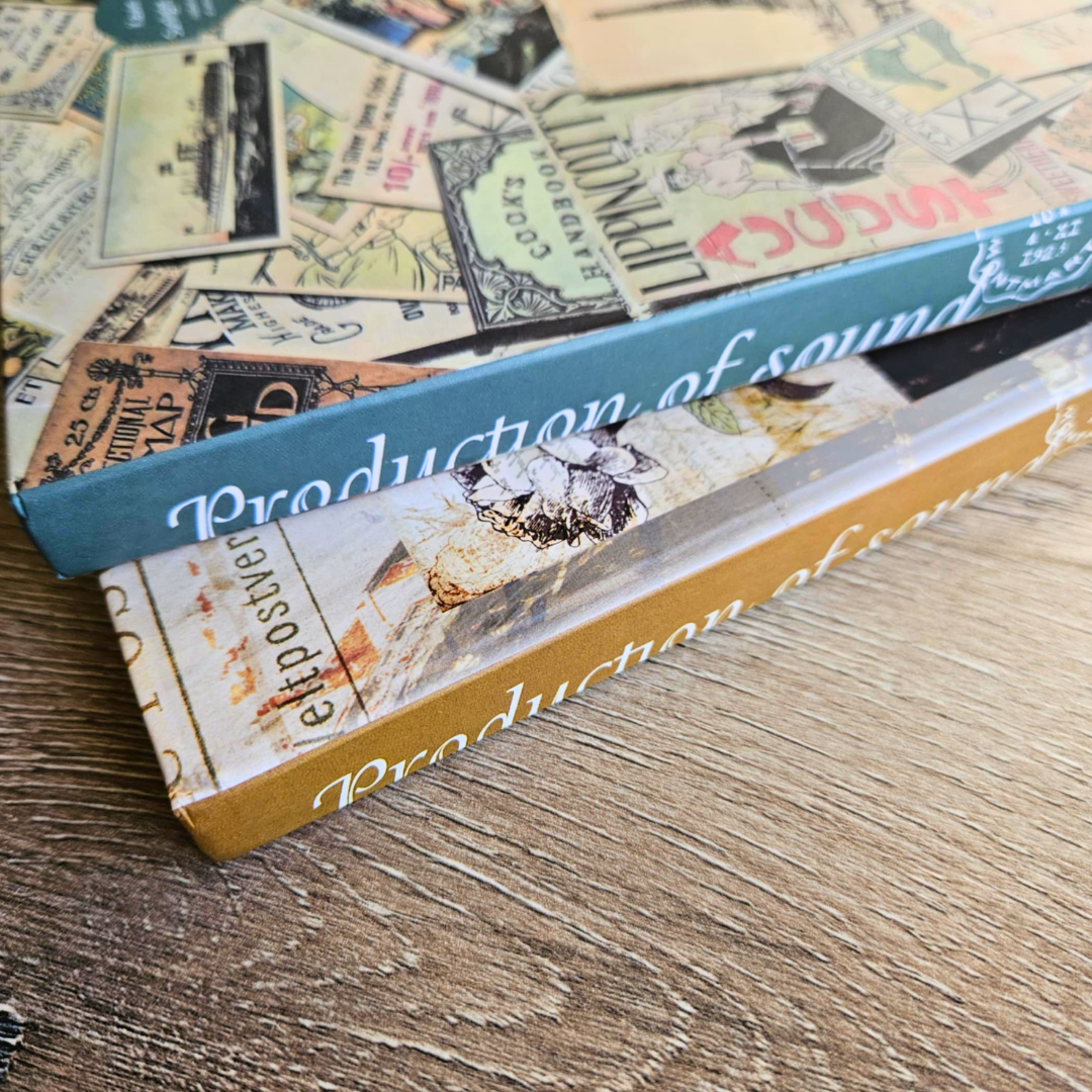A5 Hardcover Junk Journal Collage Notebook (160 page)-A5 Hardcover Junk Journal Collage Notebook (192 page)-Rachel The Turtle Journal