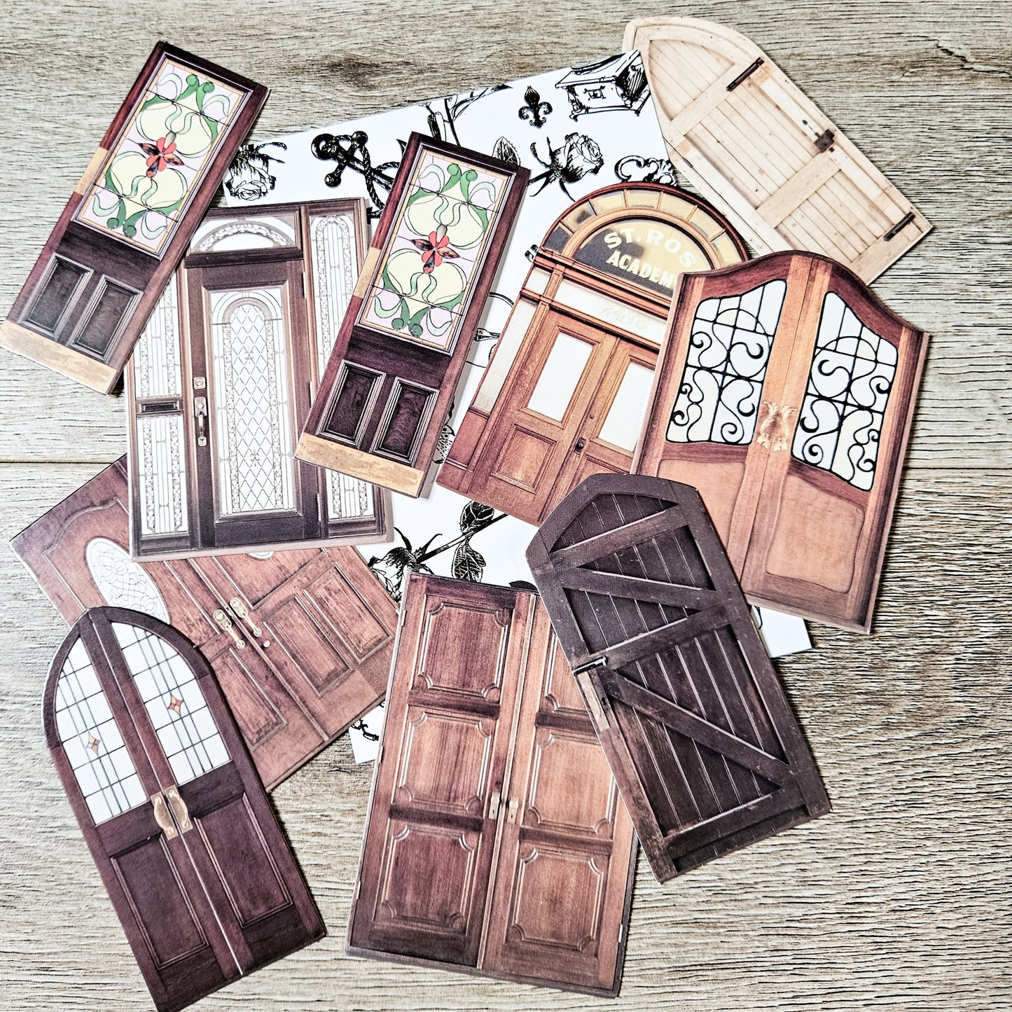 Antique-Style Door Diecuts - 10 pieces - Rachel The Turtle Journal - - Australian Junk Journaling Scrapbooking Supplies