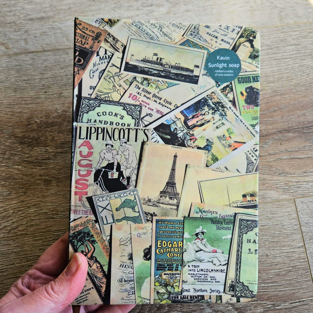 A5 Hardcover Junk Journal Collage Notebook (160 page)-Europe Style - 80gsm-A5 Hardcover Junk Journal Collage Notebook (192 page)-Rachel The Turtle Journal