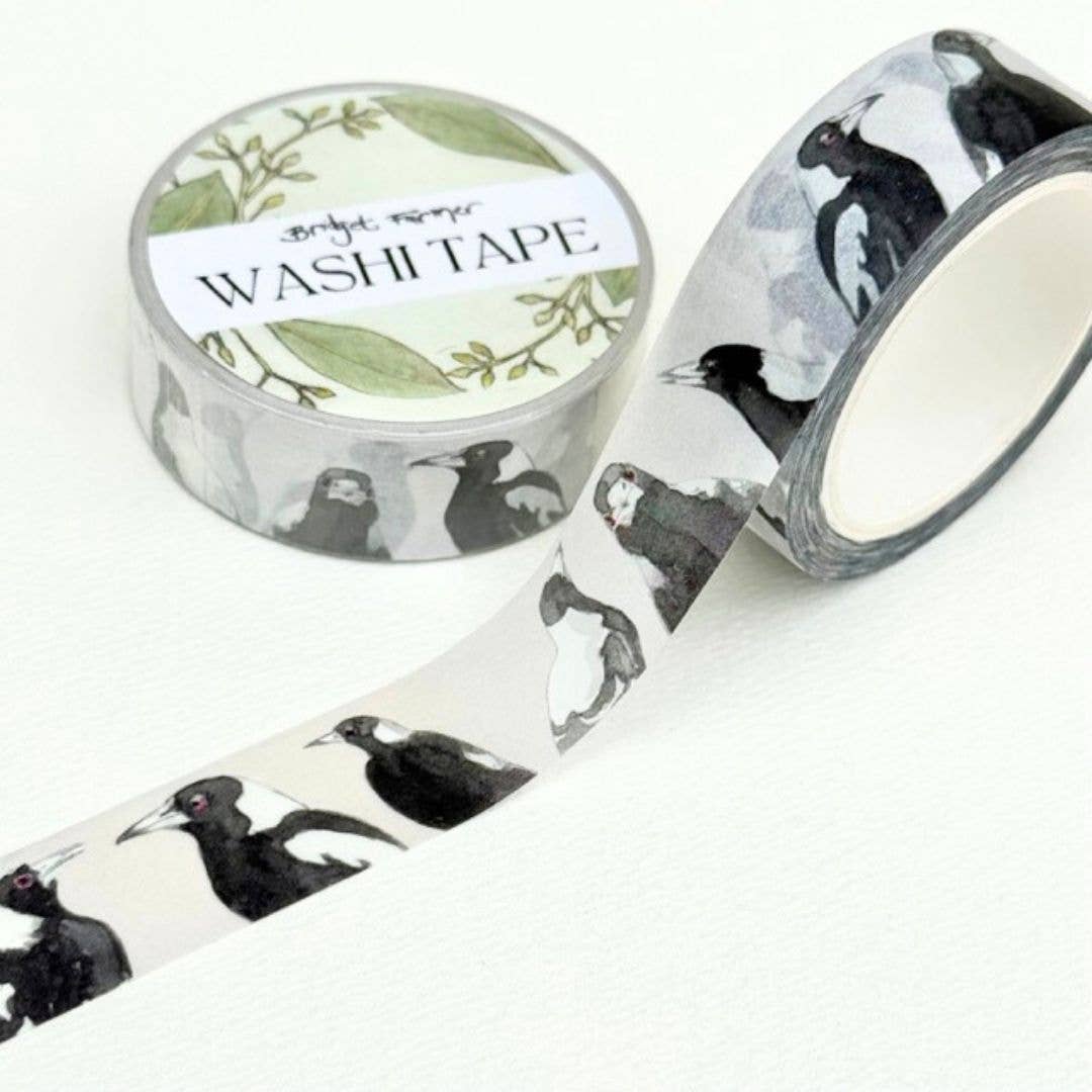Magpies Washi (15mm width) 10m roll - Bridget Farmer