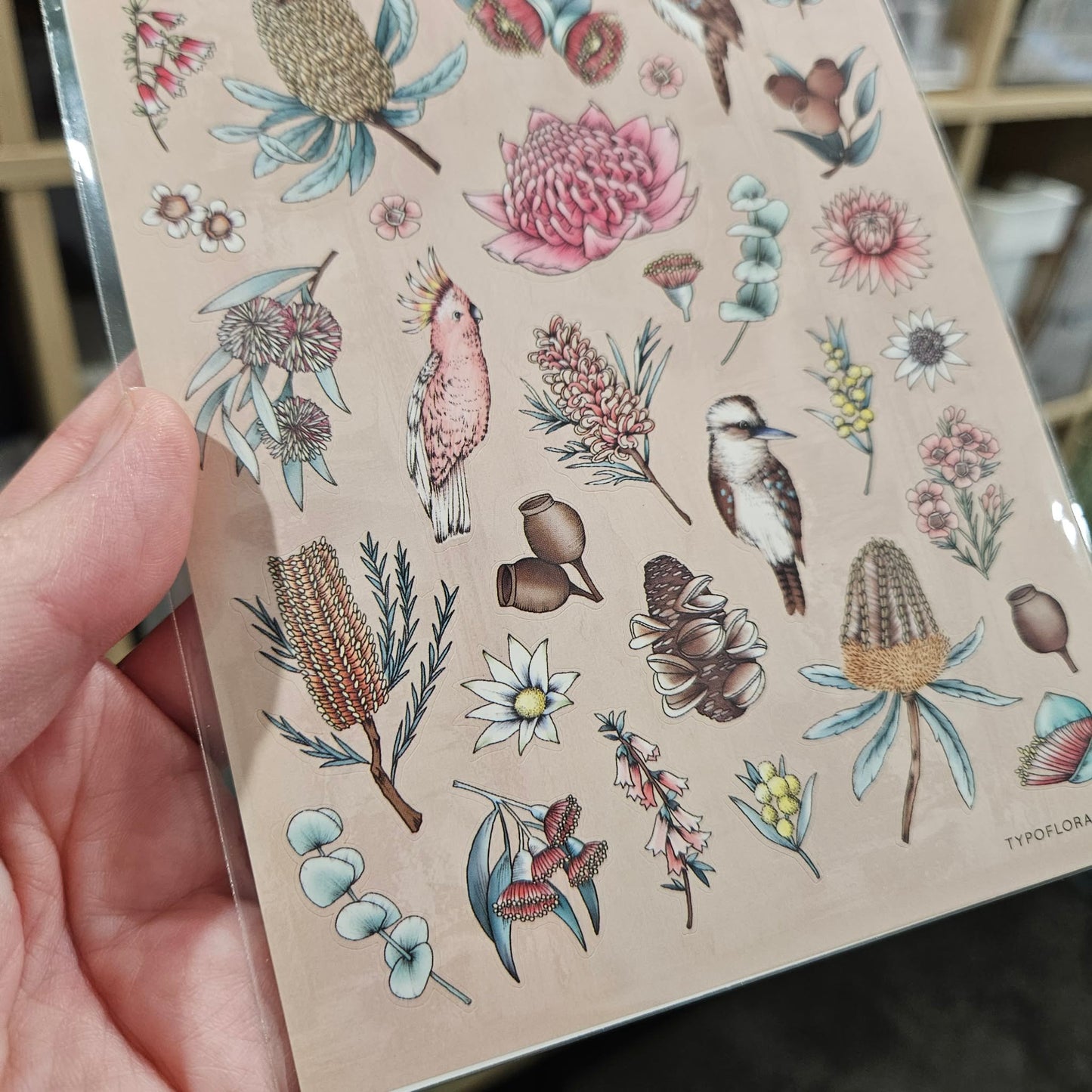 Australiana Sticker Sheet Set - Typoflora (1 sheet)