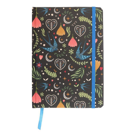 Midnight Bloom Print A5 Notebook - Lined (200 pages)