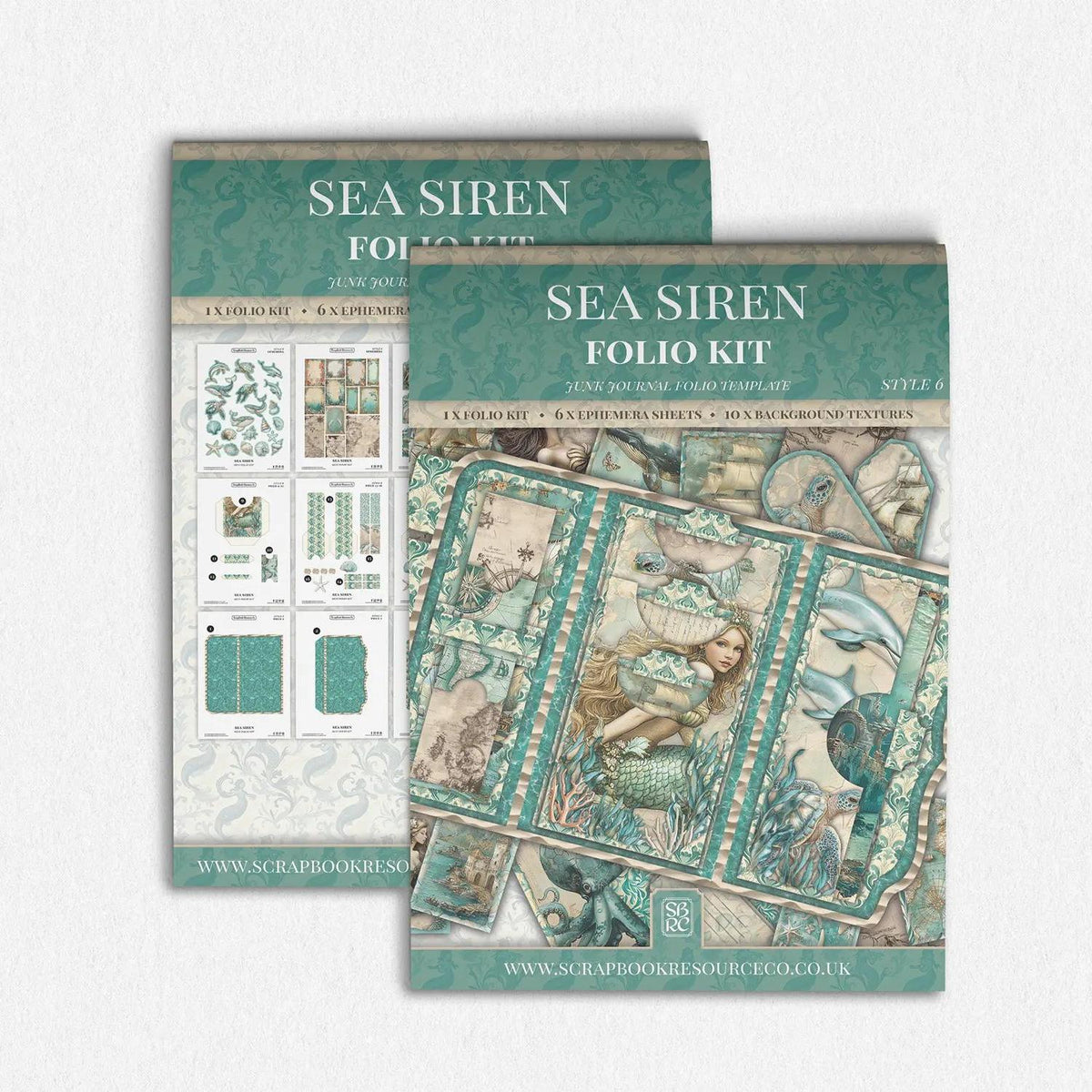 Sea Siren Mini Folio Kit - Scrapbook Resource Co-Rachel The Turtle Journal