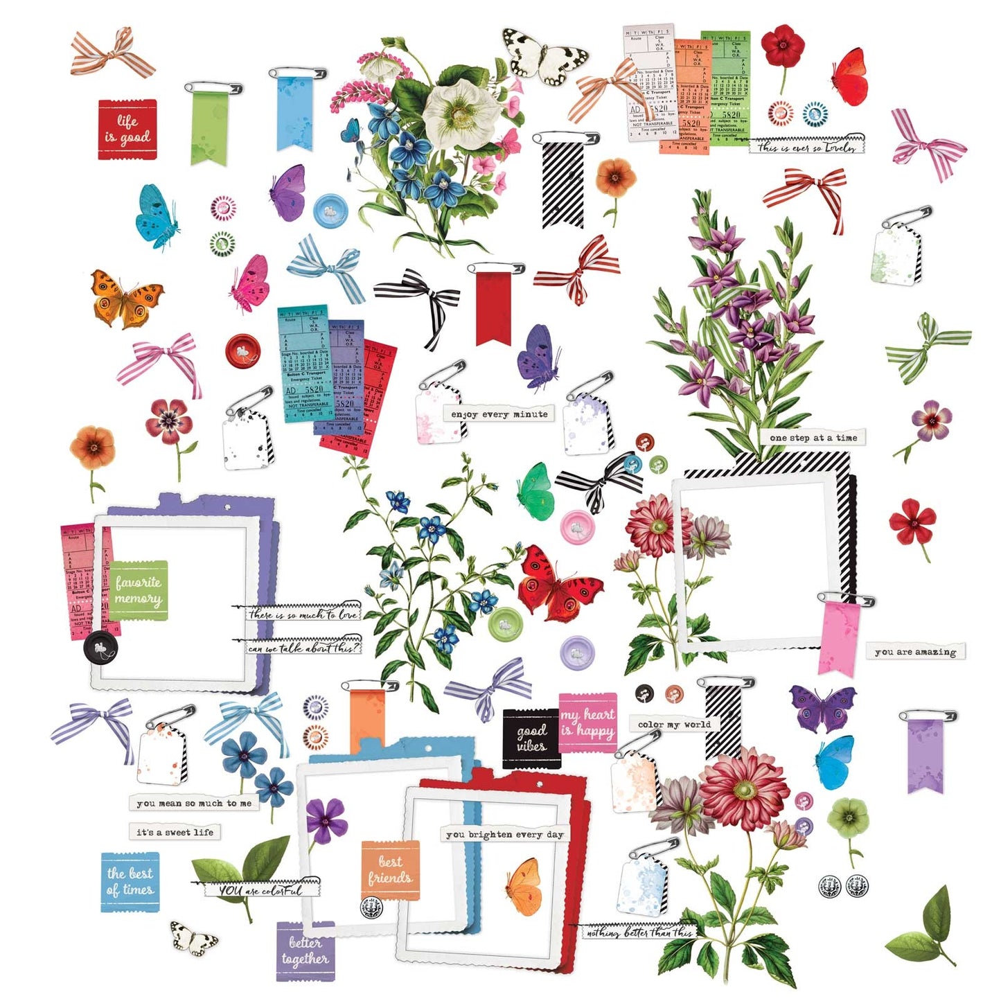 Die-cut Cardstock Embellishments Gardenia - 49 and Market - Rachel The Turtle Journal - - Australian Junk Journaling Scrapbooking Supplies
