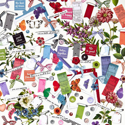 Die-cut Cardstock Embellishments Gardenia - 49 and Market - Rachel The Turtle Journal - - Australian Junk Journaling Scrapbooking Supplies