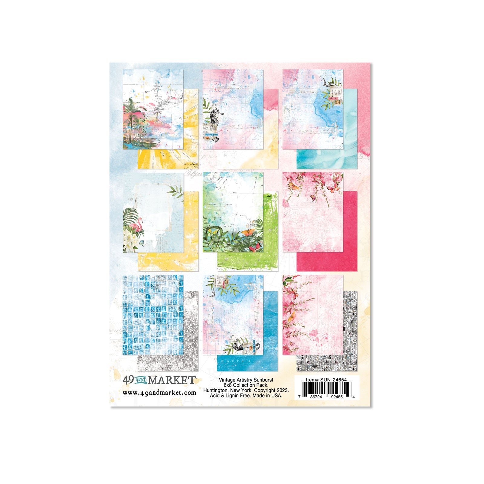 A5 Patterned Paper Vintage Artistry Sunburst 6" x 8" - 49 and Market-A5 Patterned Paper Vintage Artistry Sunburst 6" x 8" - 49 and Market Aussie Paper Crafting - The Turtle Journal-Rachel The Turtle Journal