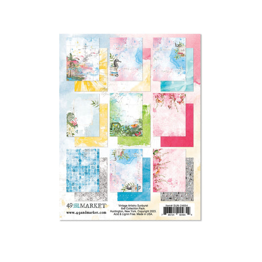 A5 Patterned Paper Vintage Artistry Sunburst 6" x 8" - 49 and Market-A5 Patterned Paper Vintage Artistry Sunburst 6" x 8" - 49 and Market Aussie Paper Crafting - The Turtle Journal-Rachel The Turtle Journal