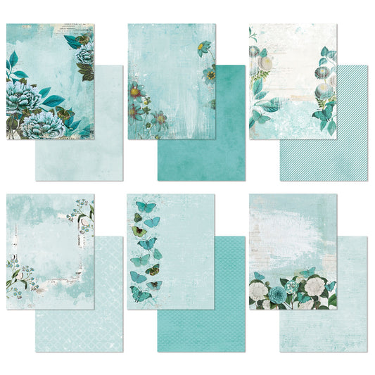 A5 Color Swatch Teal Patterned Paper Pack - 49 and Market-A5 Color Swatch Teal Patterned Paper Pack - 49 and Market - Aussie Paper Crafting - The Turtle Journal-Rachel The Turtle Journal