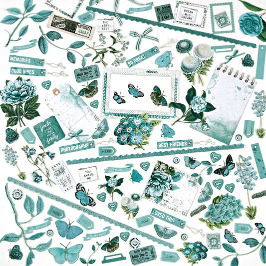 Laser Cut Outs Die Cuts - Color Swatch Teal - 49 and Market-Laser Cut Outs Die Cuts - Color Swatch Teal - 49 and Market - Aussie Paper Crafting - The Turtle Journal-Rachel The Turtle Journal