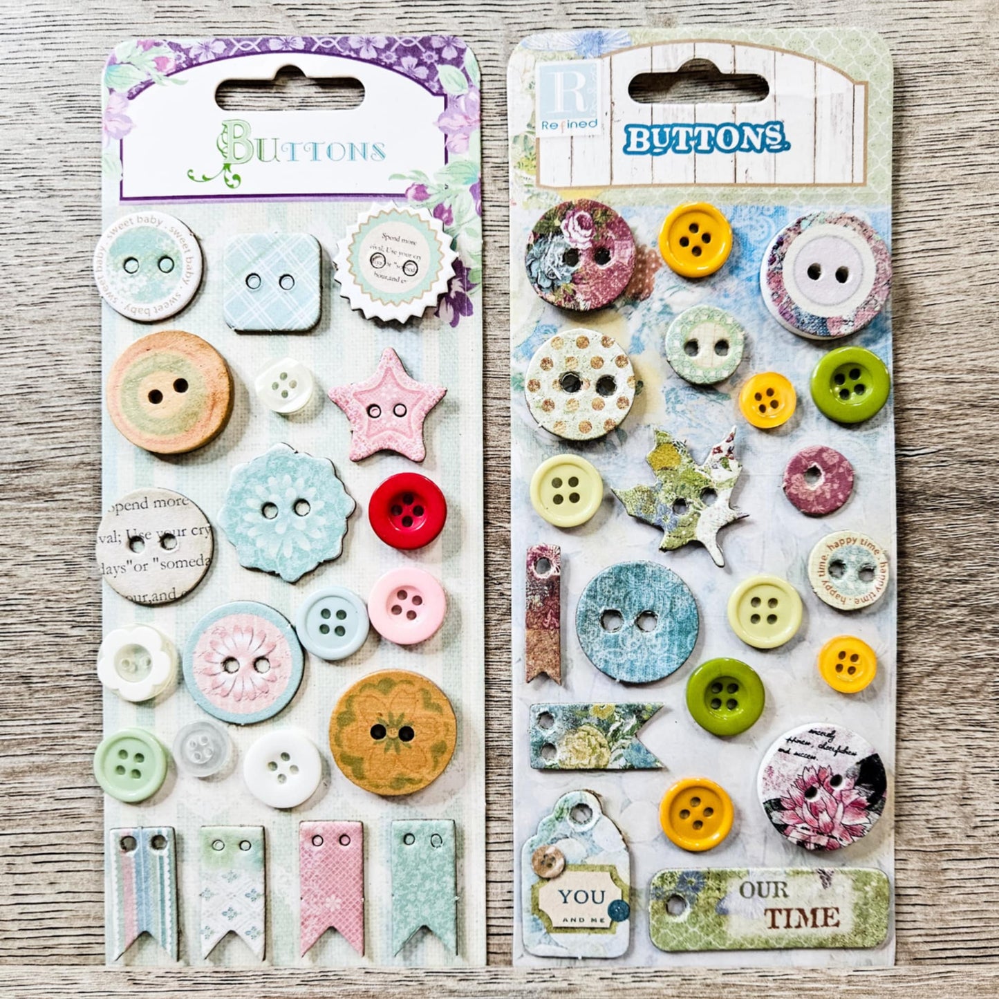 Button Sticker Embellishments (2 pack)-Pastel-Button Sticker Embellishments (2 pack) - Aussie Paper Crafting - The Turtle Journal-Rachel The Turtle Journal