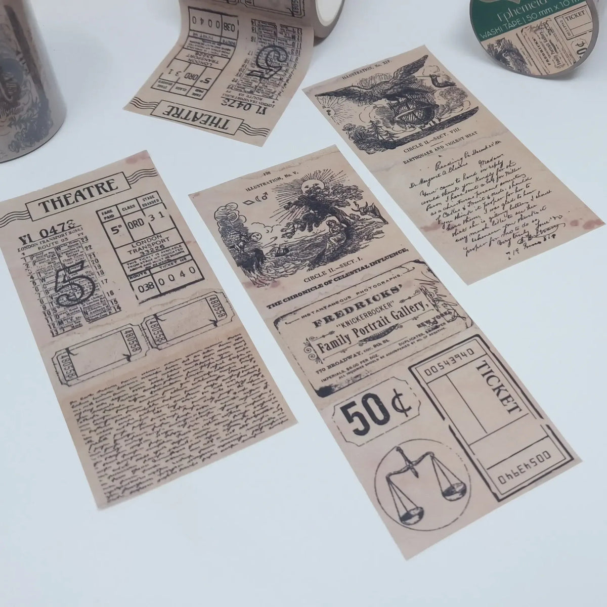 Ephemera Wide Washi Tape Roll (10m long) Plan and Plot Studio-Rachel The Turtle Journal