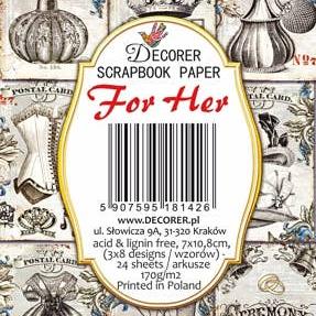 For Her - MINI Scrapbook Paper - from Poland-Rachel The Turtle Journal