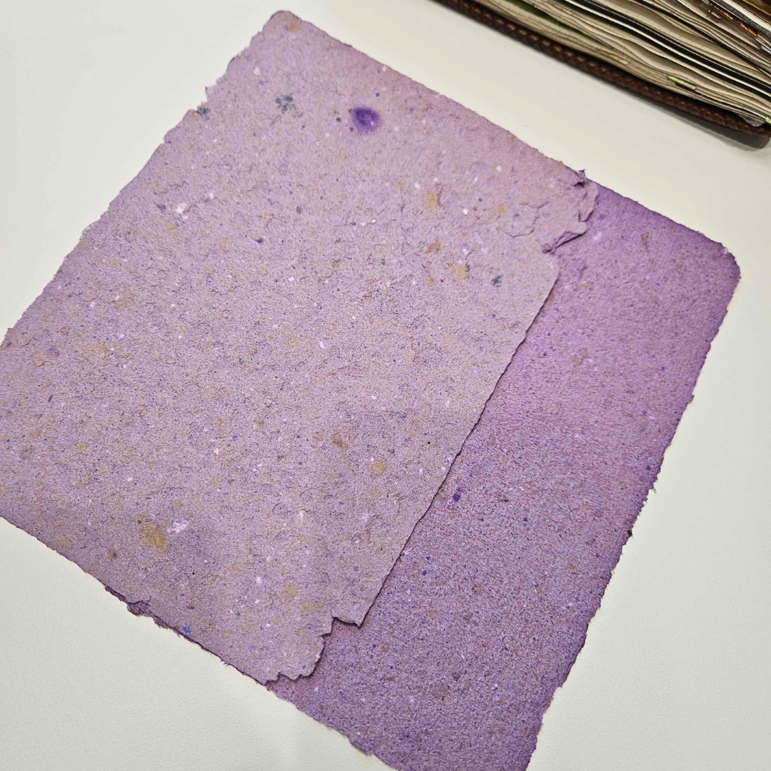 A5 Handmade Recycled Paper – 2 Sheets-Purple-Black Cats PET Sticker Strip (3 sheets) - The Turtle Journal Stickers Scrapbooking Cardmaking Halloween Steampunk Gothic-Rachel The Turtle Journal