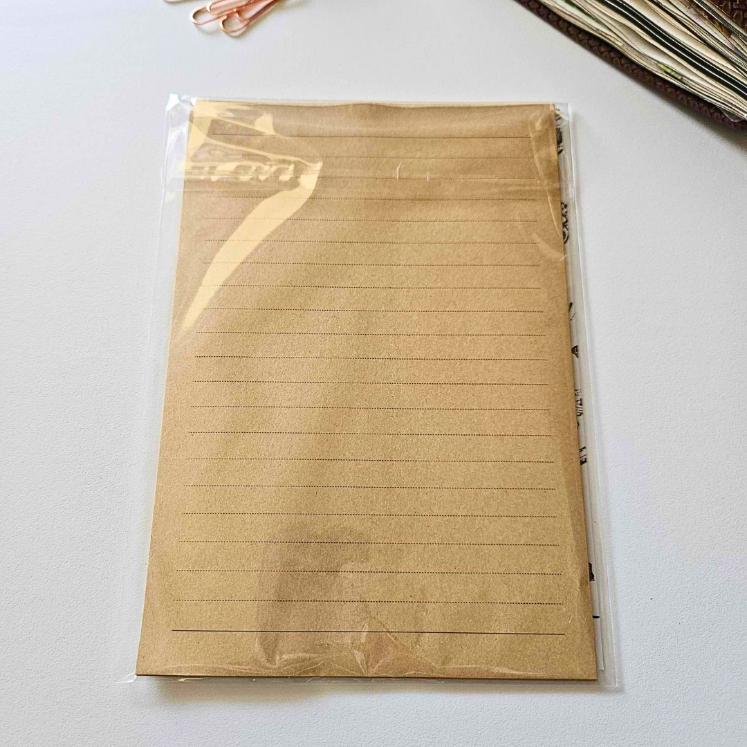 A5 Kraft Lined Paper Pack (10 sheets) - Book Lovers Collection - Rachel The Turtle Journal - - Australian Junk Journaling Scrapbooking Supplies