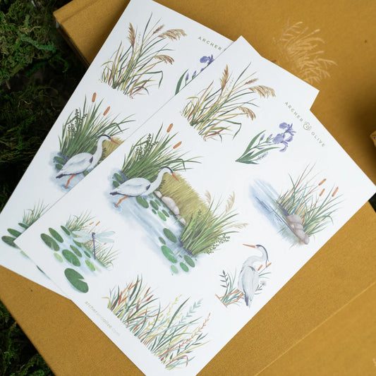 Gentle Breeze Sticker Set (2 sheets) - Archer and Olive-Gentle Breeze Sticker Set (2 sheets) - Archer and Olive Journaling Supplies Creative Australian Paper Crafting-Rachel The Turtle Journal