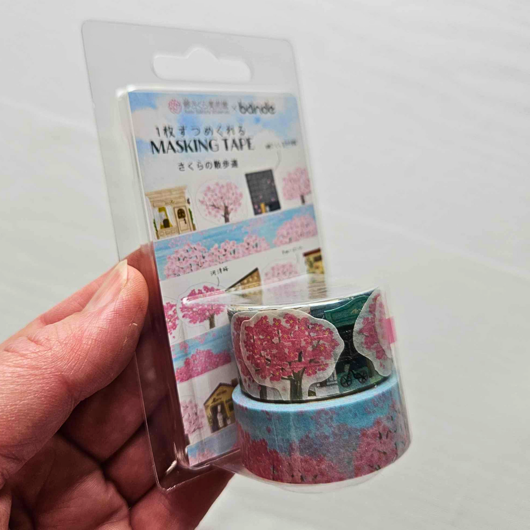 Washi Tape Layering Masking Pieces - Bande From Japan-Japanese Street - 2 rolls-Washi Tape Layering Masking Pieces - Bande From Japan - The Turtle Journal-Rachel The Turtle Journal