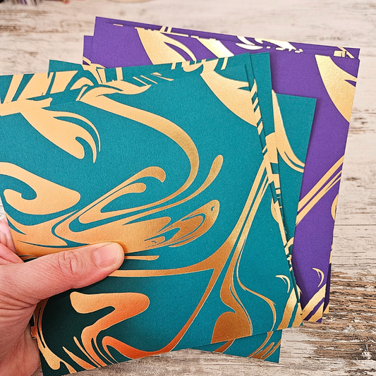 Bazzill Foiled Pattern Marble Cardstock 6 x 6 inch (8 pack)-Rachel The Turtle Journal