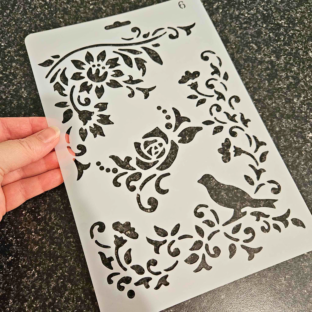 Clearance: B5 Birdsong Stencil-Clearance: B5 Birdsong Stencil - The Turtle Journal Embellishments-Rachel The Turtle Journal