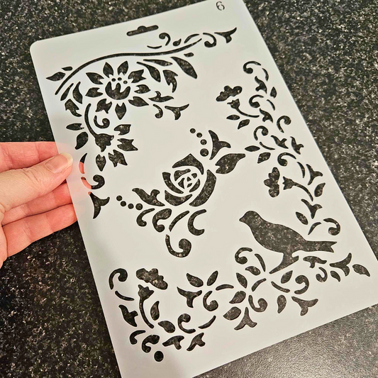 Clearance: B5 Birdsong Stencil-Clearance: B5 Birdsong Stencil - The Turtle Journal Embellishments-Rachel The Turtle Journal
