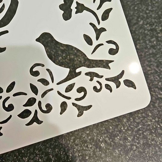 Clearance: B5 Birdsong Stencil-Clearance: B5 Birdsong Stencil - The Turtle Journal Embellishments-Rachel The Turtle Journal
