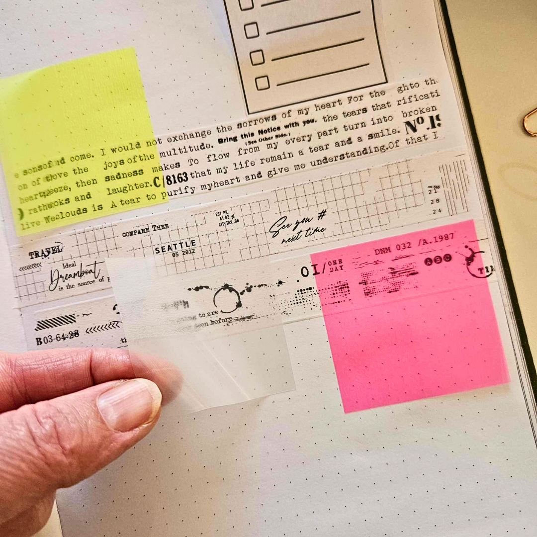 Transparent Square Highlighter Sticky Notes - Book Lovers Collection - Rachel The Turtle Journal - - Australian Junk Journaling Scrapbooking Supplies