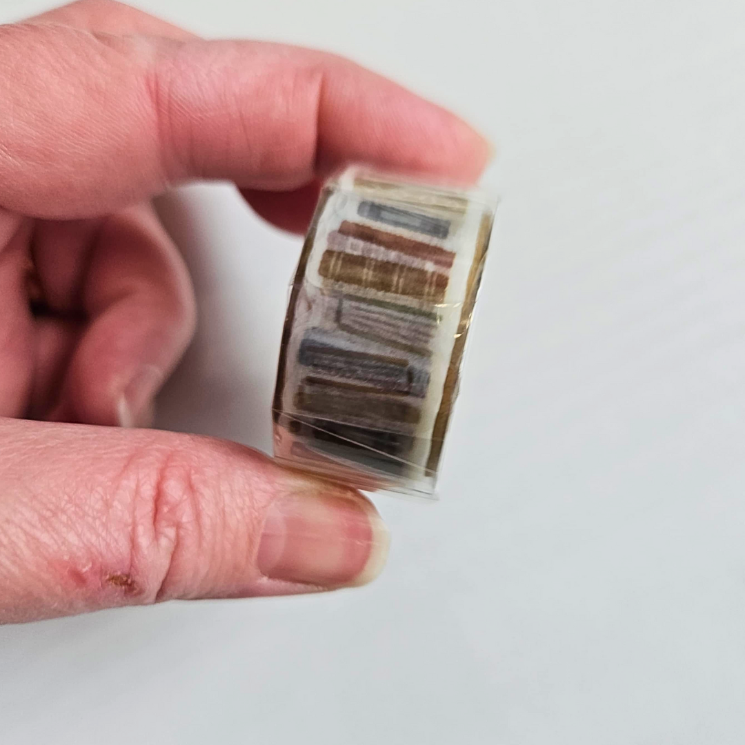 Book Brown Washi Tape (5m roll) - Mind Wave From Japan-Book Brown Washi Tape (5m roll) - Mind Wave From Japan - The Turtle Journal Japanese Stationery-Rachel The Turtle Journal