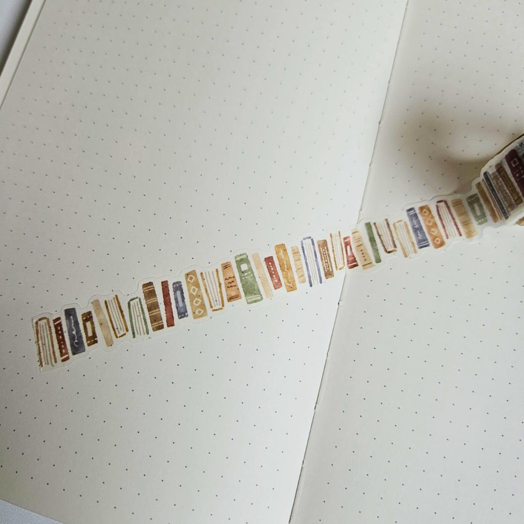 Book Brown Washi Tape (5m roll) - Mind Wave From Japan-Book Brown Washi Tape (5m roll) - Mind Wave From Japan - The Turtle Journal Japanese Stationery-Rachel The Turtle Journal