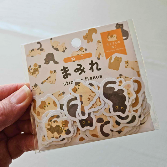 Dog and Cat Sticker Flakes - World Craft From Japan-Cats - 45 pieces-Dog and Cat Sticker Flakes - World Craft From Japan - The Turtle Journal-Rachel The Turtle Journal