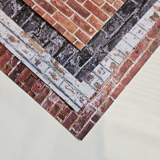 6 x 6 inch Square Brick Wall Rustic Patterned Paper (12 pack)-Rachel The Turtle Journal