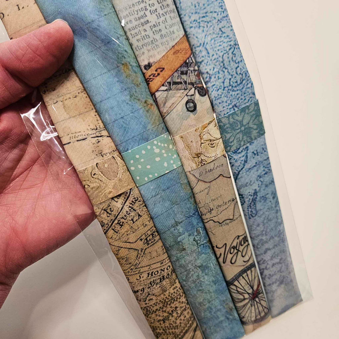 Around The World Fabric Pieces x 4 - Stamperia-Around The World Fabric Pieces x 4 - Stamperia - Mixed Media Craft Journaling - The Turtle Journal-Rachel The Turtle Journal