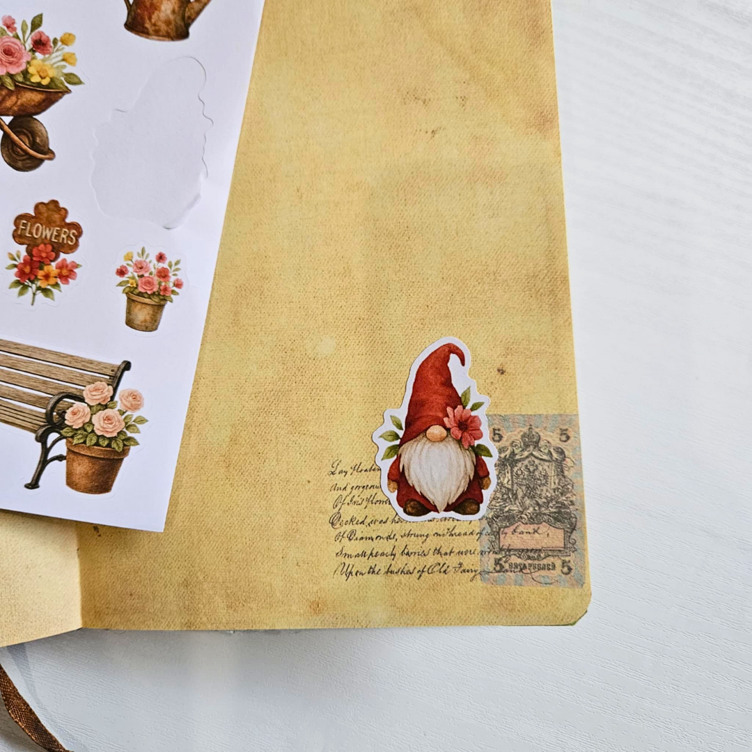 Floral Bathing Matte Sticker Set (2 sheets) - The Turtle Journal-Floral Bathing Matte Sticker Set (2 sheets) - The Turtle Journal Garden Nature Gnome Journaling-Rachel The Turtle Journal