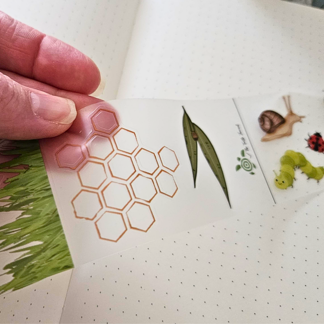 Garden Friends PET Matte Kiss Cut Sticker Roll 5m - The Turtle Journal-Rachel The Turtle Journal