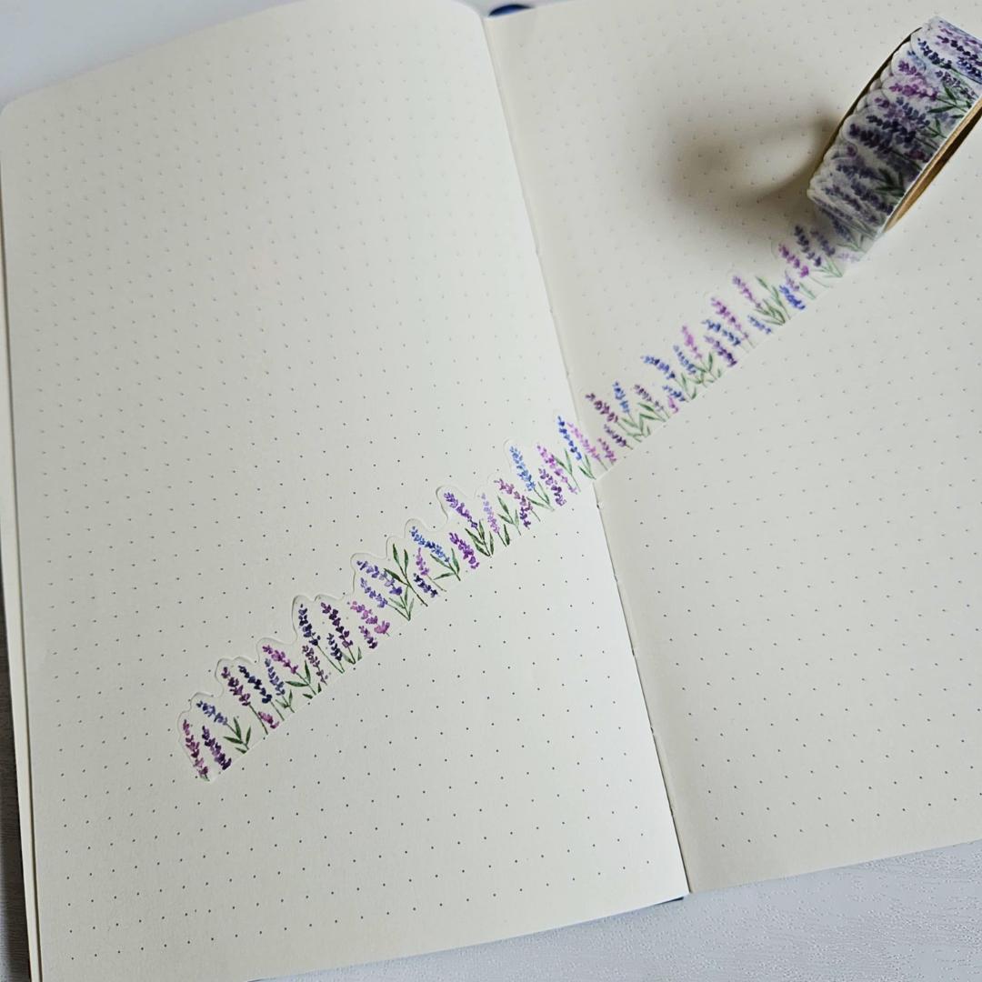 Lavender Washi Tape (5m roll) - Mind Wave From Japan-Lavender Washi Tape (5m roll) - Mind Wave From Japan - The Turtle Journal Japanese Stationery-Rachel The Turtle Journal