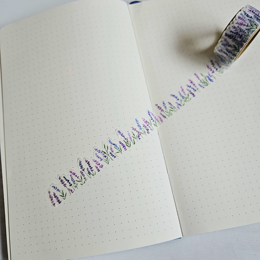 Lavender Washi Tape (5m roll) - Mind Wave From Japan-Lavender Washi Tape (5m roll) - Mind Wave From Japan - The Turtle Journal Japanese Stationery-Rachel The Turtle Journal