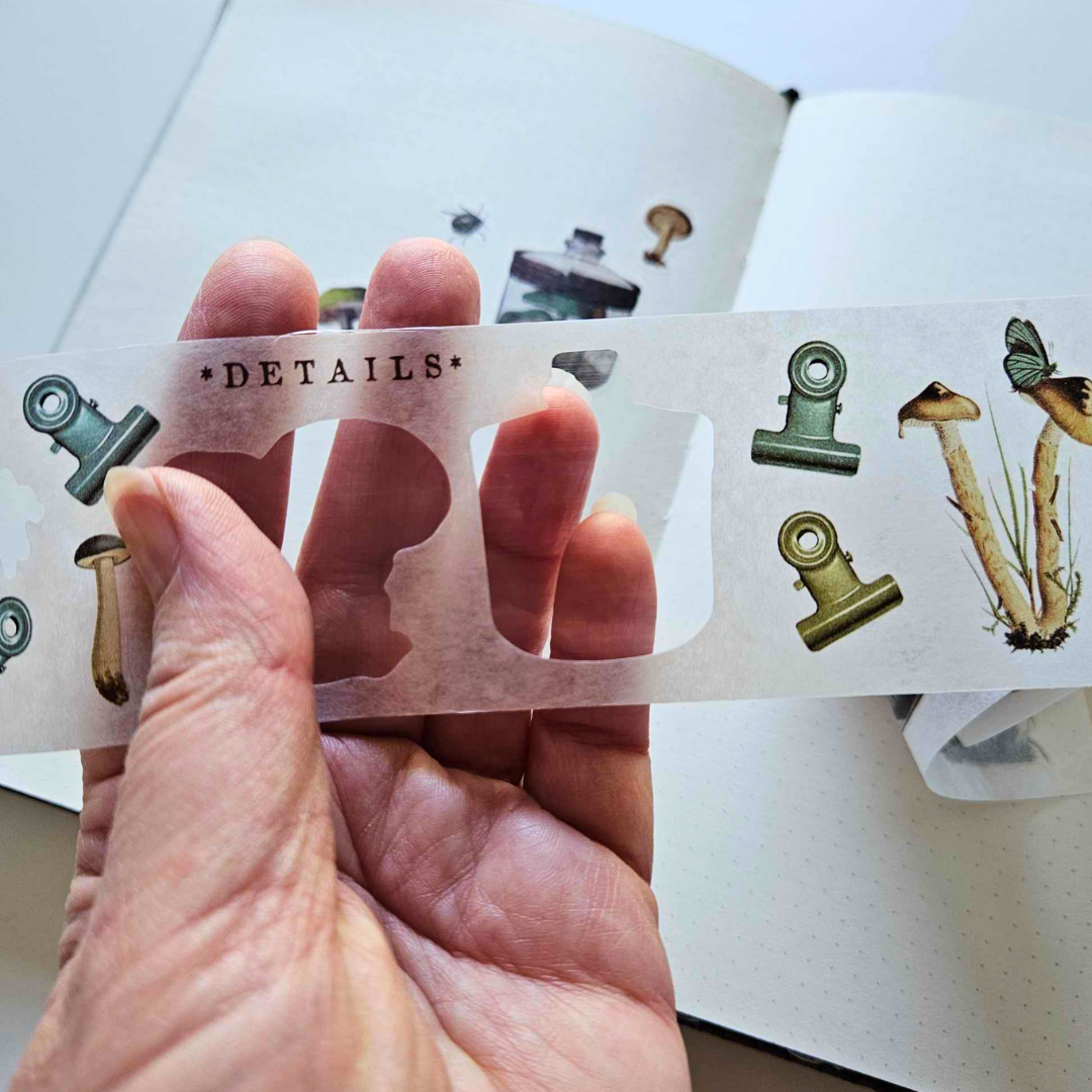 Nature Study Mushroom Washi Tape Stickers - 49 and Market-Nature Study Mushroom Washi Tape Stickers - 49 and Market - The Turtle Journal Kiss Cut Supplies-Rachel The Turtle Journal
