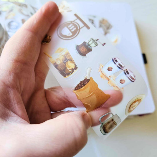 Coffee Life PET Matte Sticker Roll 5m - The Turtle Journal-Rachel The Turtle Journal