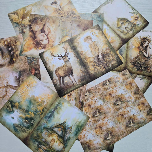 A5 Patterned Paper Pack - Fairy Garden-Fairy Garden Fantasy Magical A5 Patterned Paper Journaling Craft Supplies -Rachel The Turtle Journal