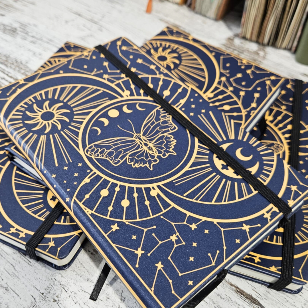 Half Letter Celestial Butterfly Hardcover Journal-Half Letter Celestial Butterfly Hardcover Journal Notebook Australian Stationery-Rachel The Turtle Journal