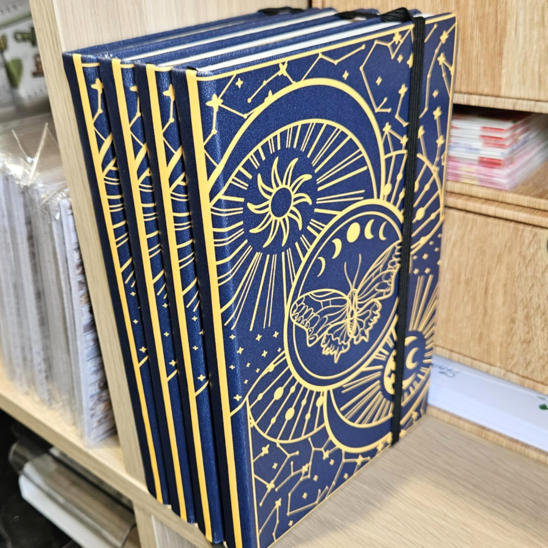 Half Letter Celestial Butterfly Hardcover Journal-Half Letter Celestial Butterfly Hardcover Journal Notebook Australian Stationery-Rachel The Turtle Journal