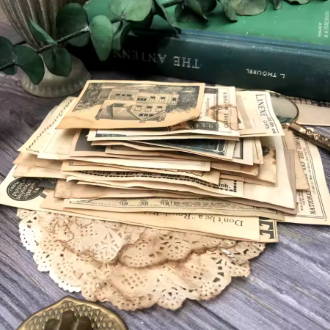 Mini Aged Ephemera Pieces - 35 piece-Papercraft Supplies Mini Aged Ephemera Pieces - 35 piece Scrapbooking Australia-Rachel The Turtle Journal