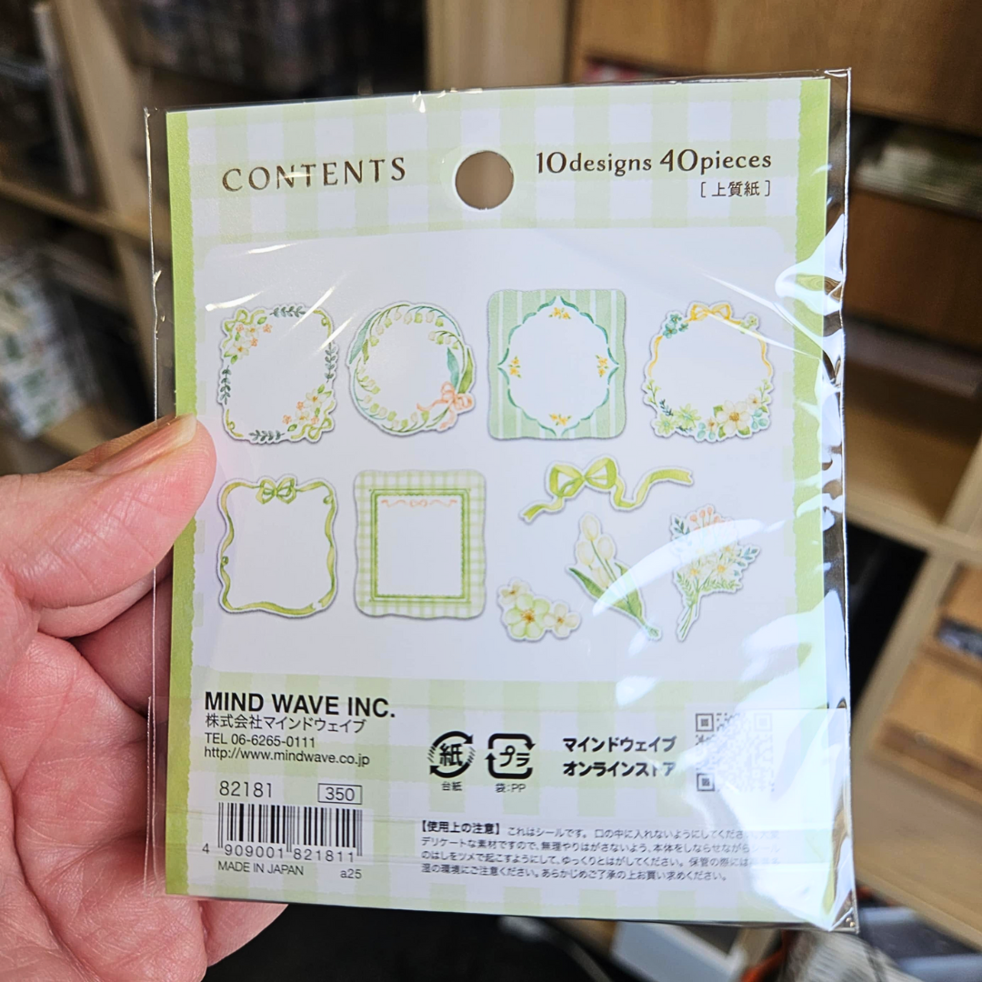 Ribloom Sticker Sets (40 piece) Mind Wave From Japan-Ribloom Sticker Sets (40 piece) Mind Wave From Japan - The Turtle Journal Spring Summer Imported Japanese Stationery-Rachel The Turtle Journal