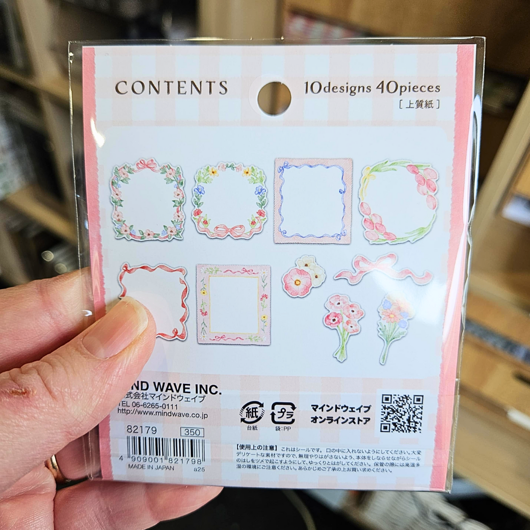 Ribloom Sticker Sets (40 piece) Mind Wave From Japan-Ribloom Sticker Sets (40 piece) Mind Wave From Japan - The Turtle Journal Spring Summer Imported Japanese Stationery-Rachel The Turtle Journal