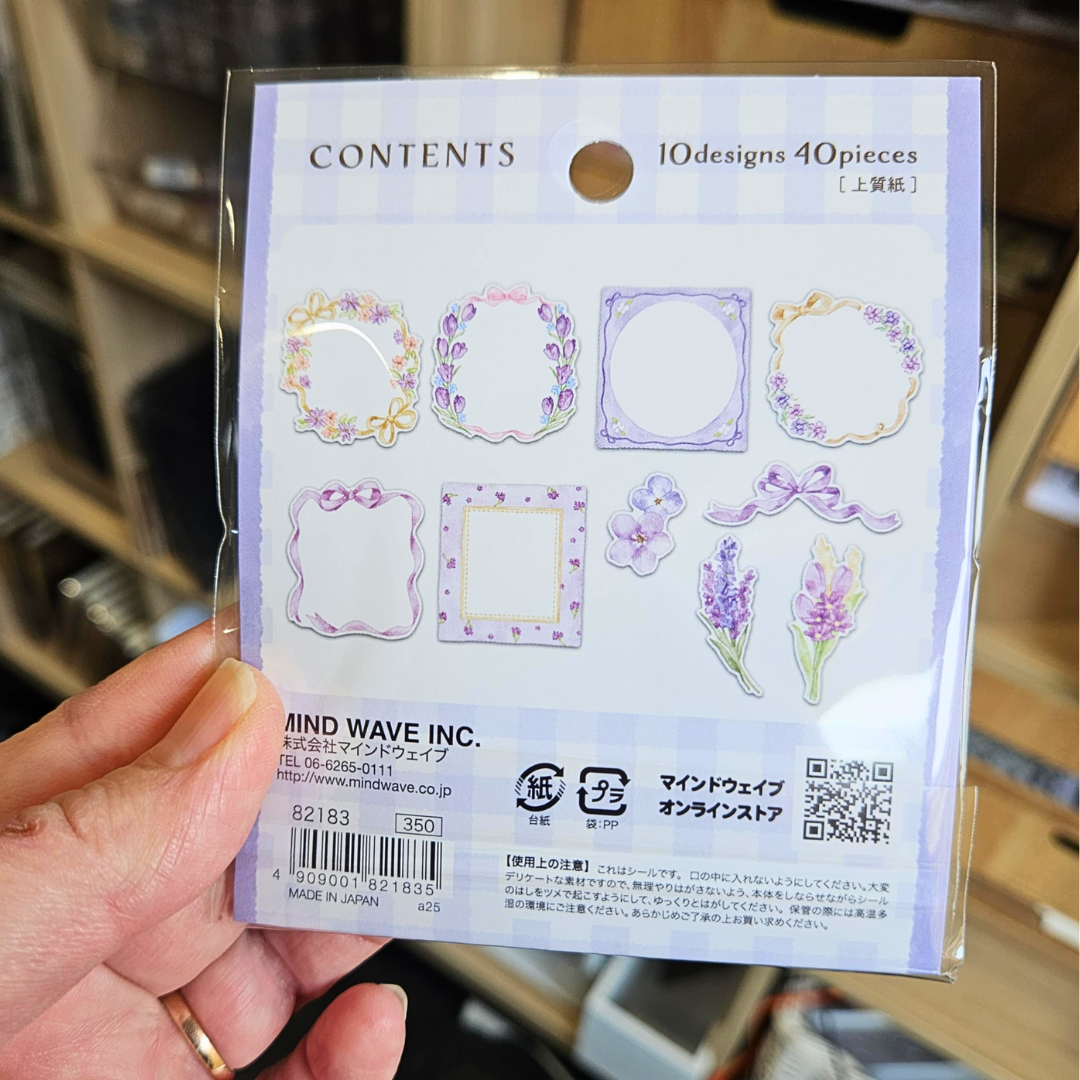 Ribloom Sticker Sets (40 piece) Mind Wave From Japan-Ribloom Sticker Sets (40 piece) Mind Wave From Japan - The Turtle Journal Spring Summer Imported Japanese Stationery-Rachel The Turtle Journal