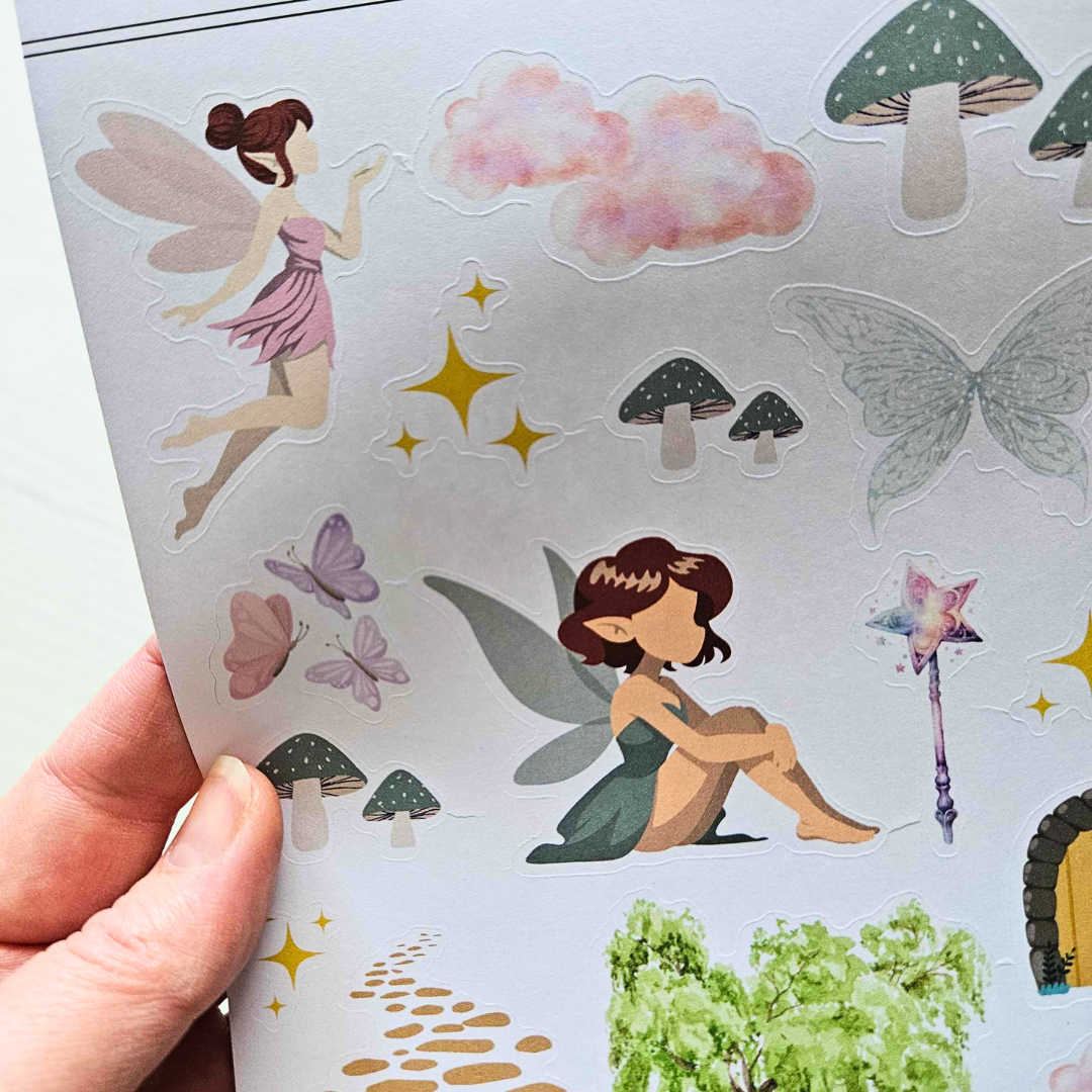 Fairy Garden Matte Sticker Set (2 sheets) - The Turtle Journal-Fairy Garden Matte Sticker Set (2 sheets) - The Turtle Journal Journaling Supplies-Rachel The Turtle Journal