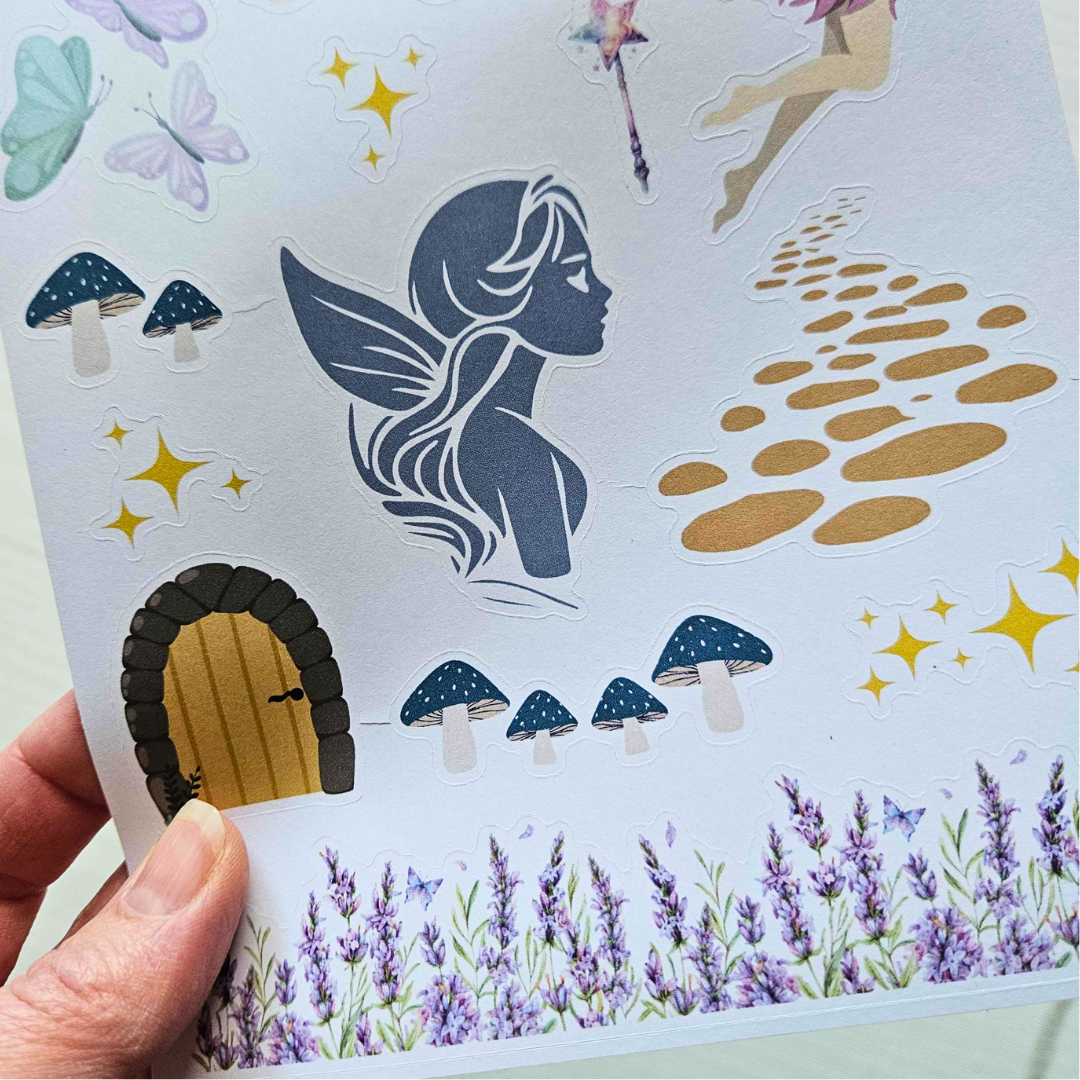 Fairy Garden Matte Sticker Set (2 sheets) - The Turtle Journal-Fairy Garden Matte Sticker Set (2 sheets) - The Turtle Journal Journaling Supplies-Rachel The Turtle Journal