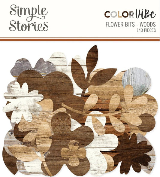 Simple Stories Colour Vibe Cardstock Wood-Look Flower Pieces-Simple Stories Colour Vibe Cardstock Wood-Look Flower Pieces - The Turtle Journal-Rachel The Turtle Journal