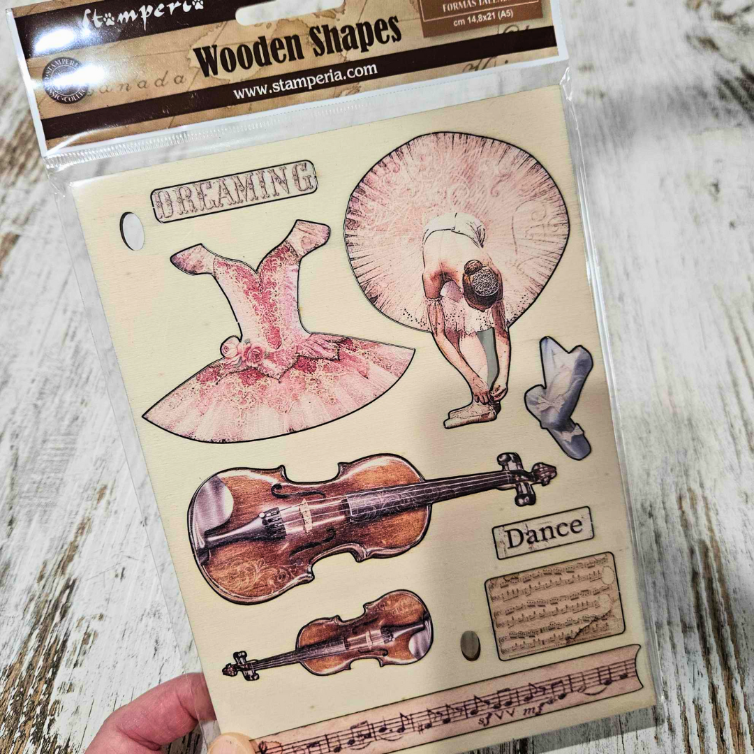 Clearance: Stamperia Ballerina Chipboard Embellishments-Perforated Postage Stamp Washi Tape ARToptions Spice - Aussie Paper Crafting - The Turtle Journal-Rachel The Turtle Journal