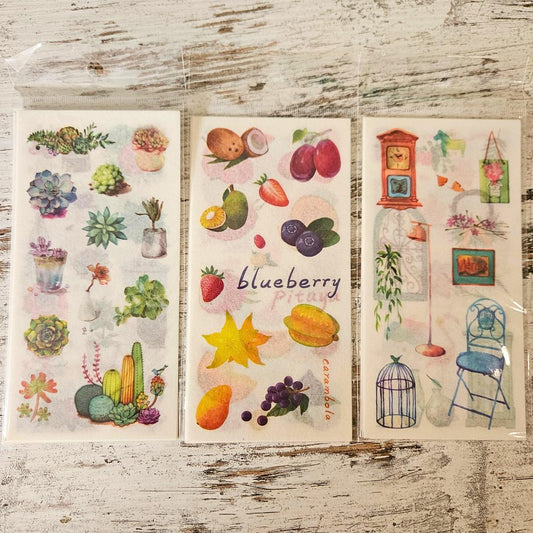 Journaling Washi Stickers - Sets (6 sheets per pack)-Rachel The Turtle Journal